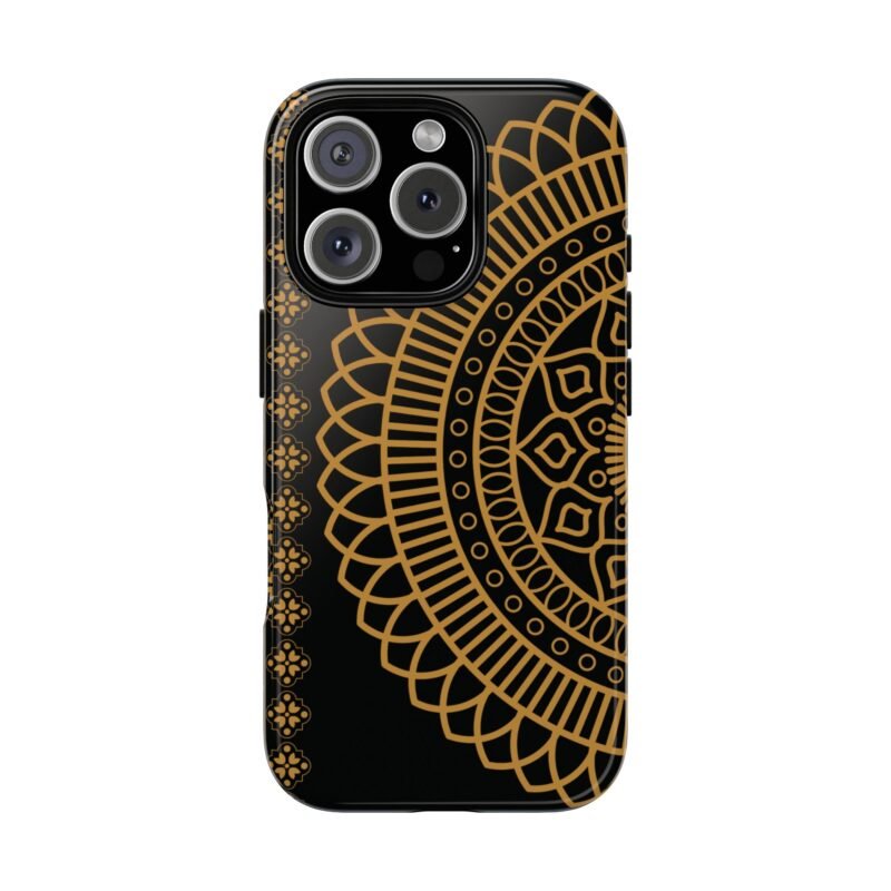 Golden Mandala Glow – Elegant Protective Tough Phone Case