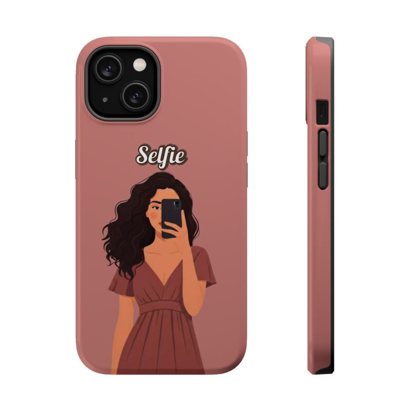 Selfie Aesthetic – Iphone Premium Magnetic Protective Tough Case with Woman Illustration